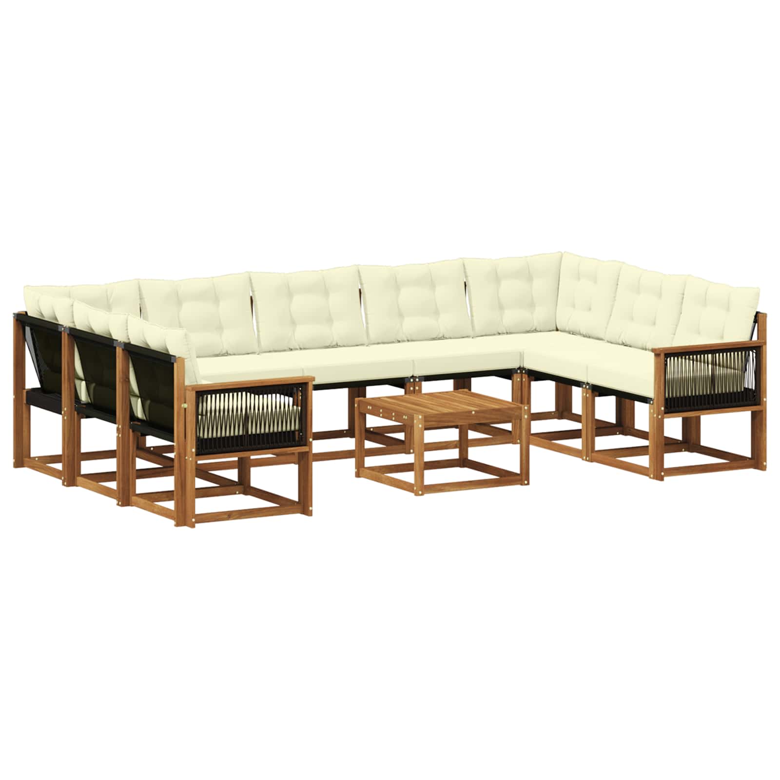 Outdoor-Sofagarnitur 10 stk. Natur und Creme