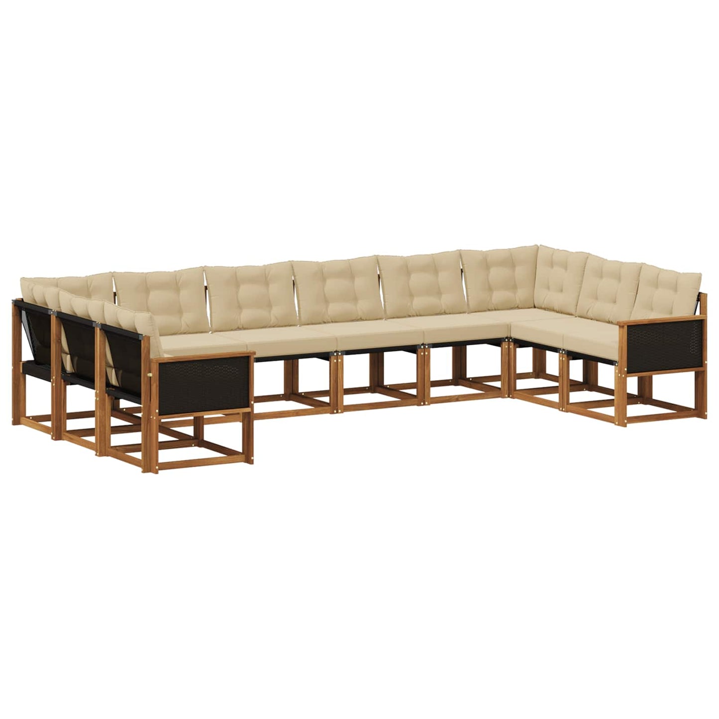 Outdoor-Sofagarnitur 10 stk. Natur und Beige