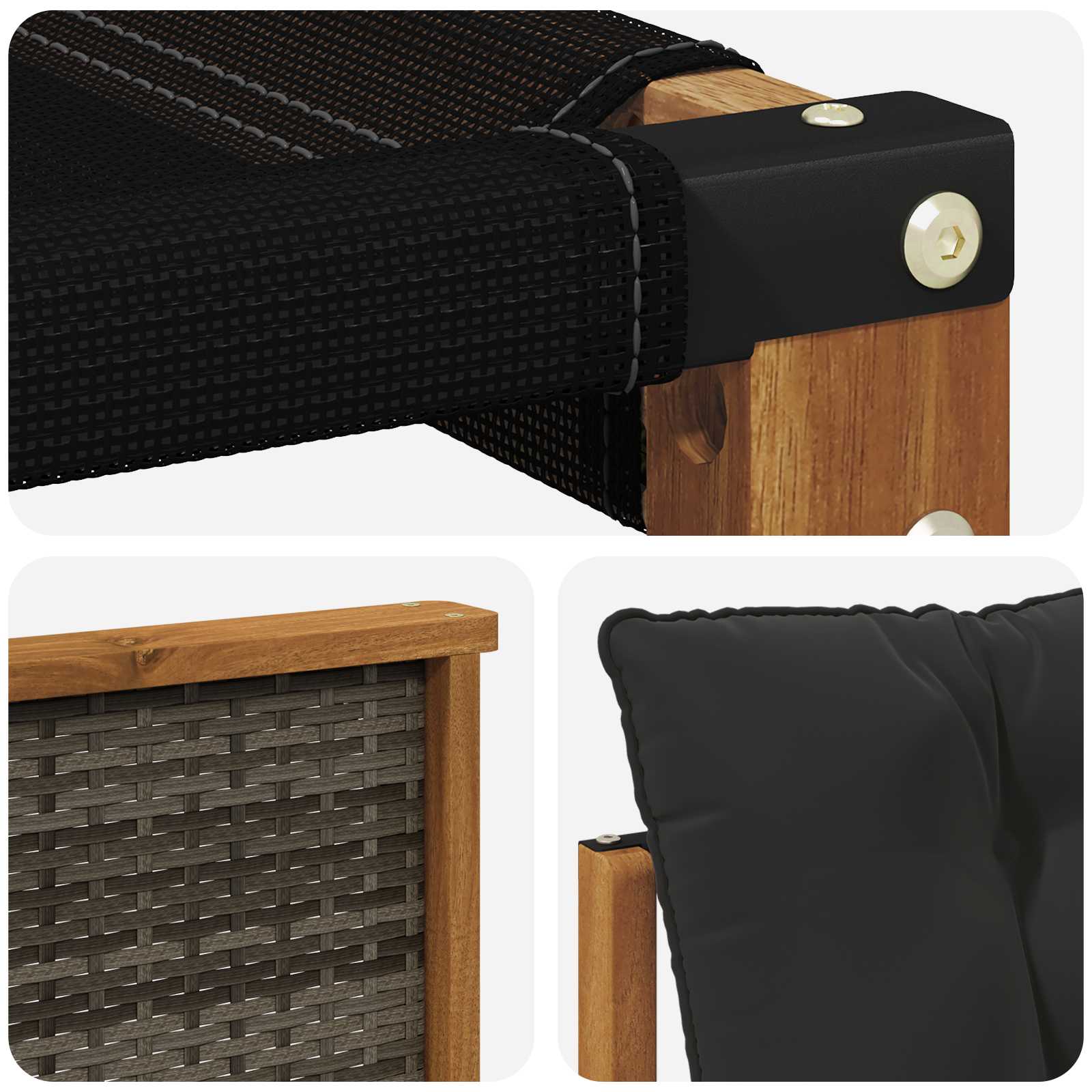Outdoor-Sofagarnitur 10 stk. Natürlich und Schwarz