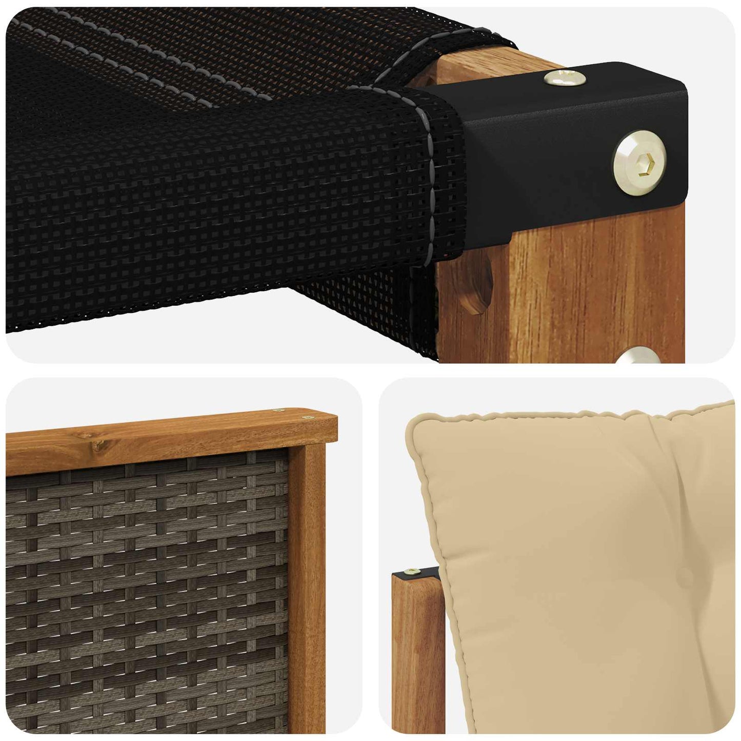 Outdoor-Sofagarnitur 10 stk. Natur und Beige