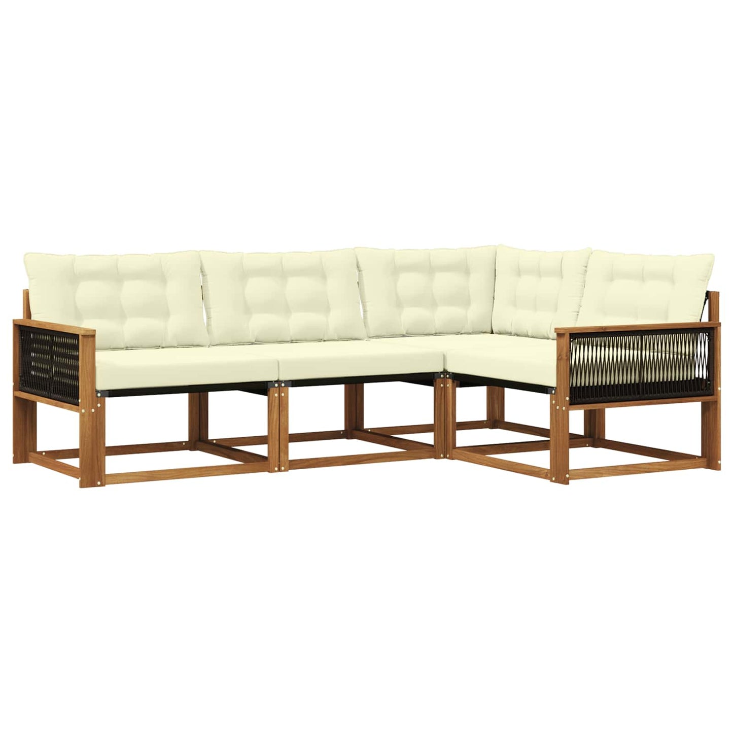 Outdoor-Sofagarnitur 4 stk. Natur und Creme