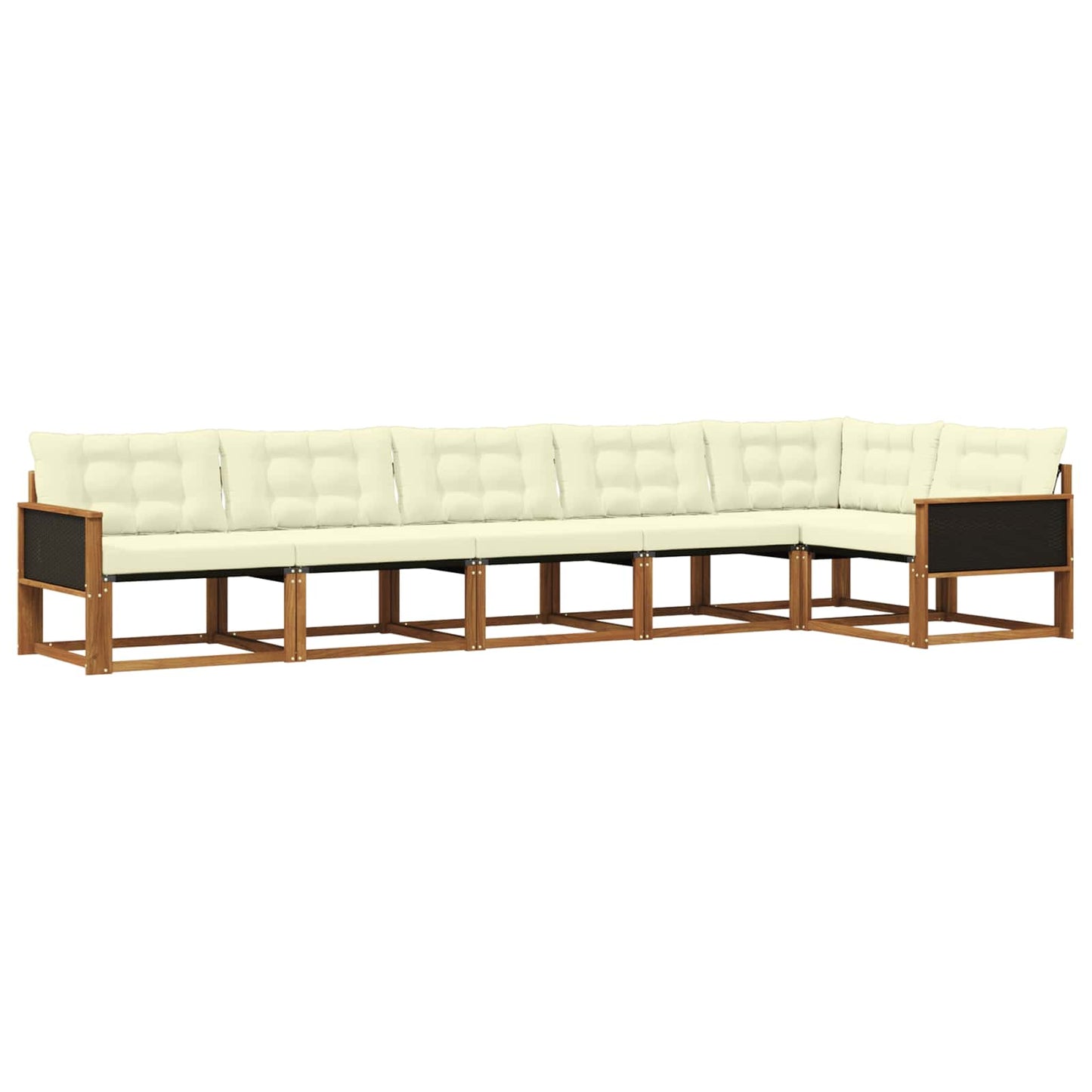 Outdoor-Sofagarnitur 6 stk. Natur und Creme