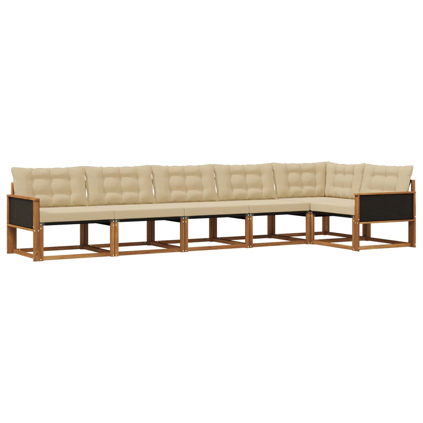 Outdoor-Sofagarnitur 6 stk. Natur und Beige