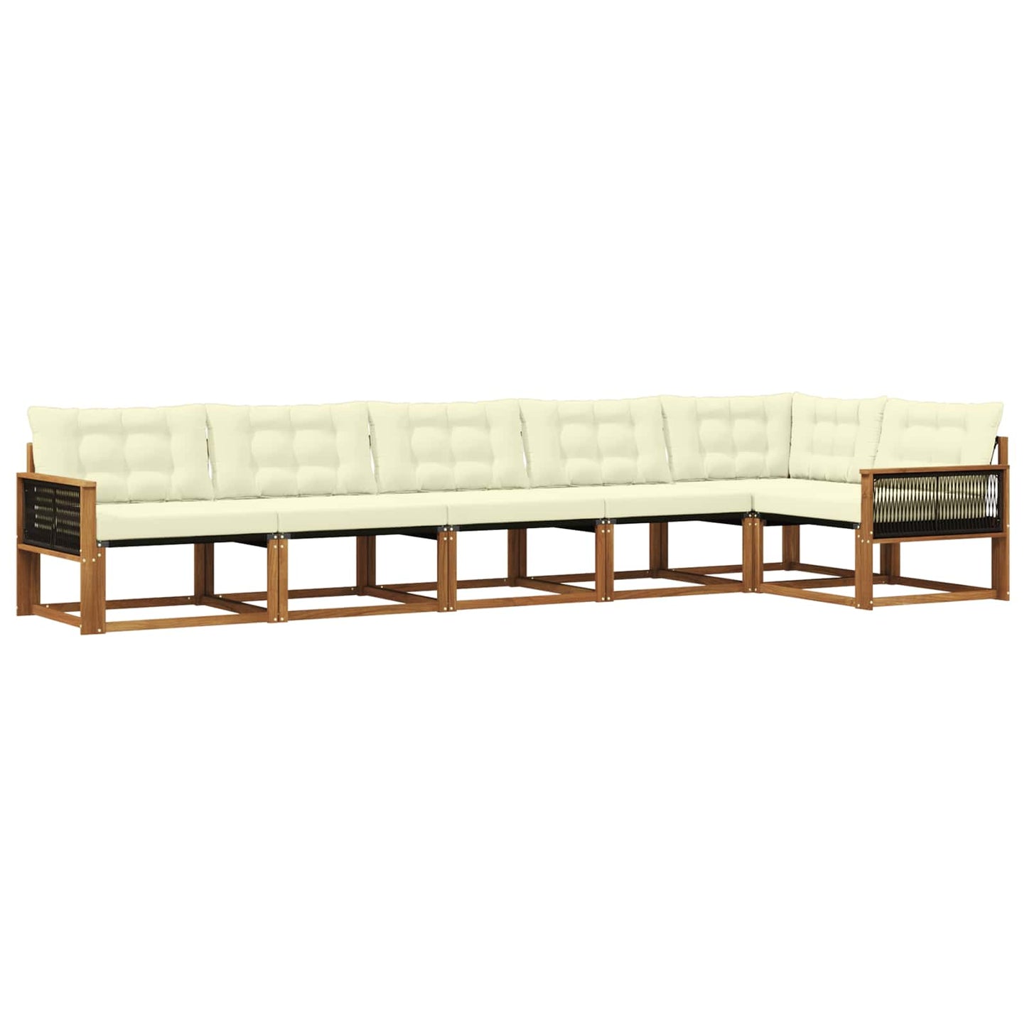 Outdoor-Sofagarnitur mit Kissen 6 pcs Natur und Creme