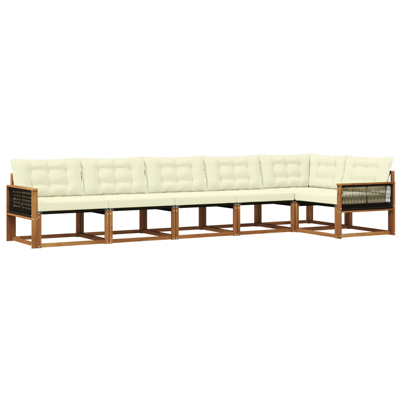 Outdoor-Sofagarnitur mit Kissen 6 pcs Natur und Creme