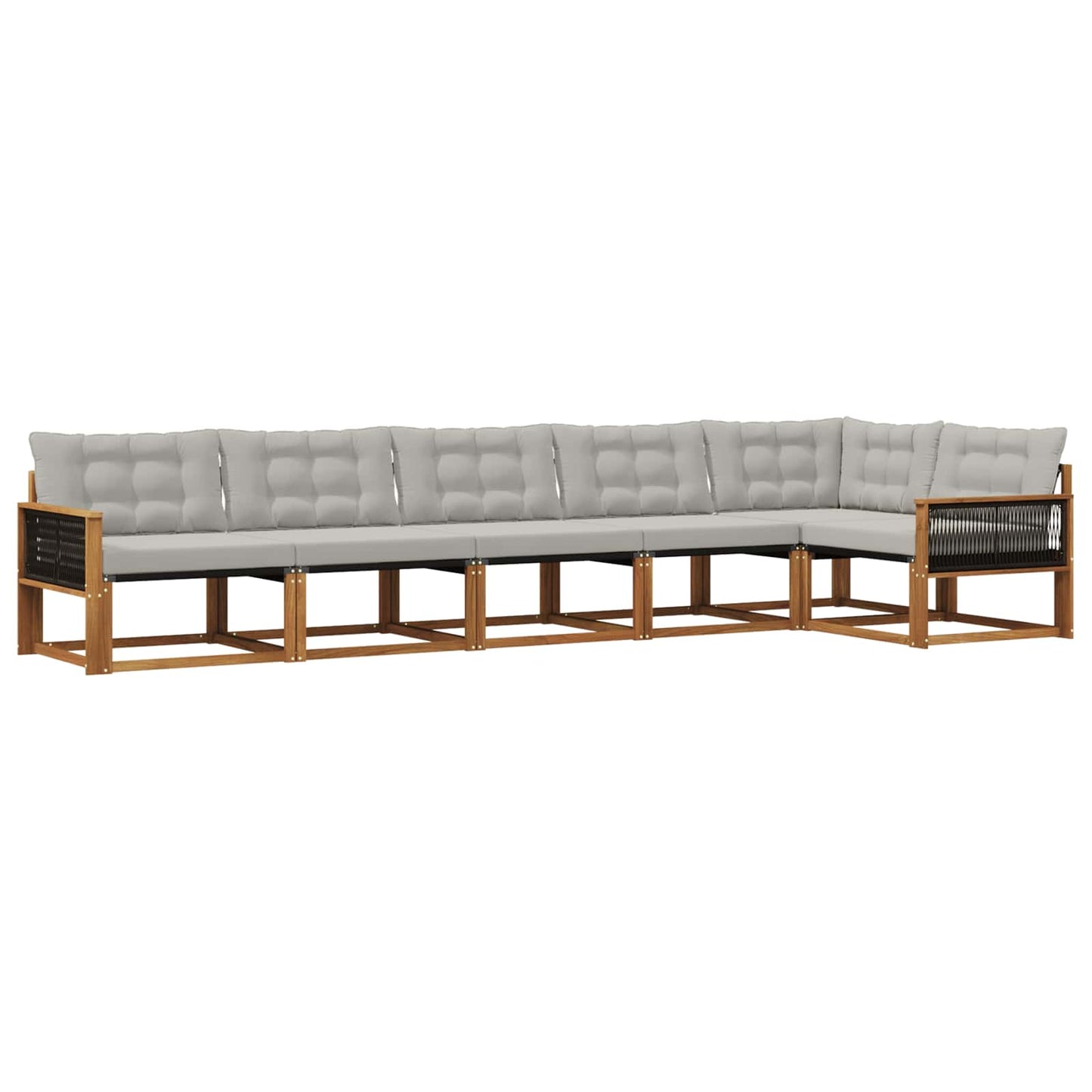 Outdoor-Sofagarnitur mit Kissen 6 pcs Natürlich und Hellgrau