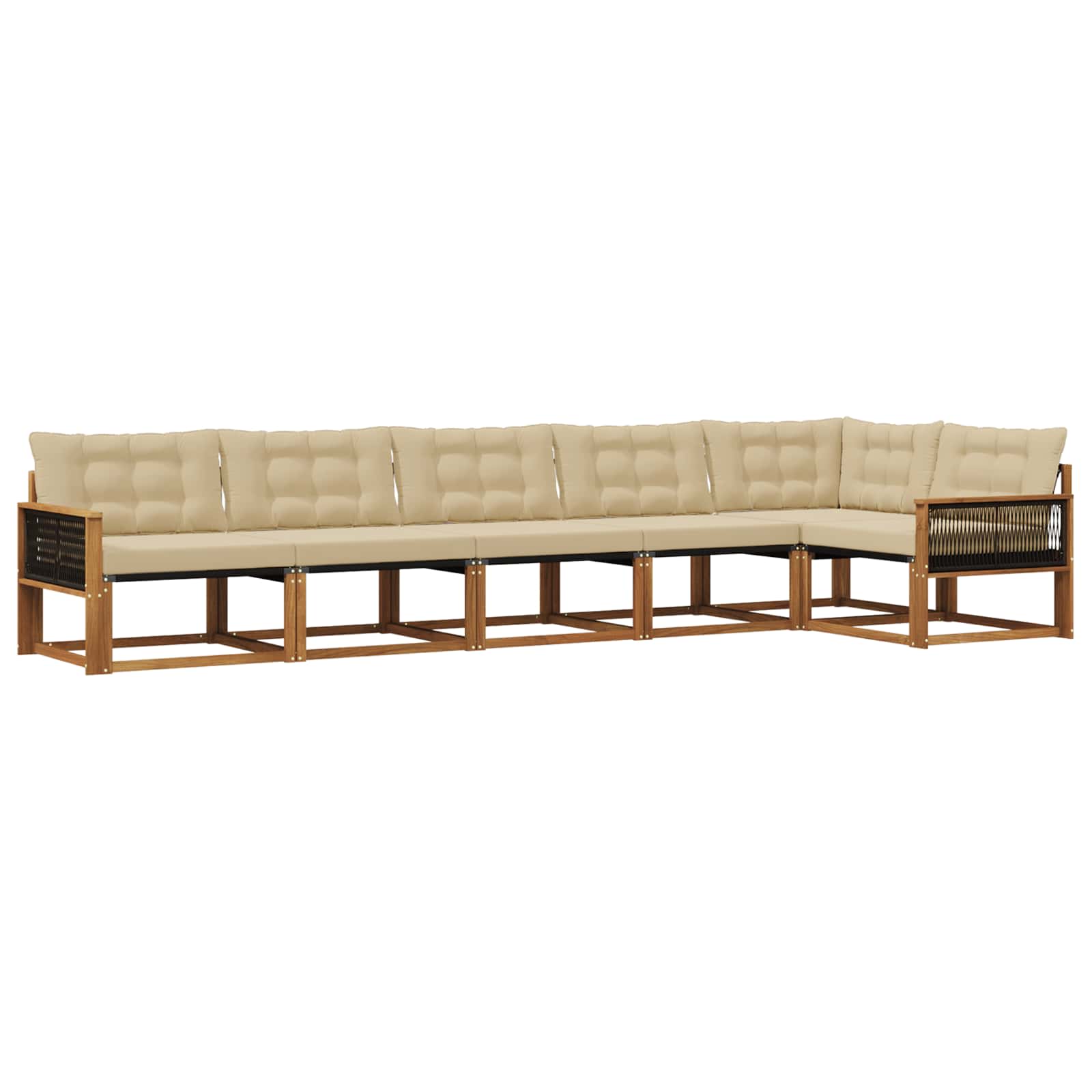 Outdoor-Sofagarnitur mit Kissen 6 pcs Natur und Beige