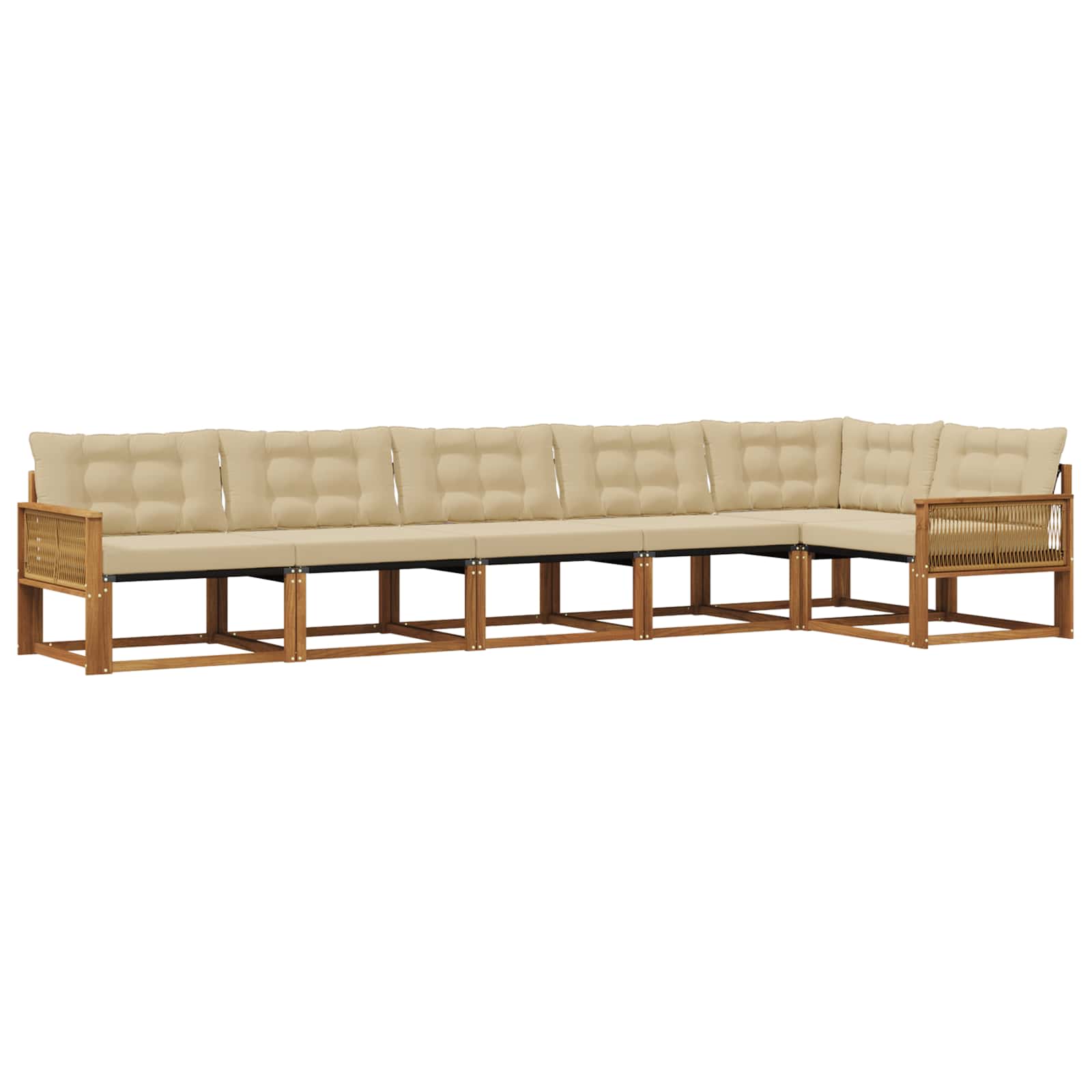 Outdoor-Sofagarnitur mit Kissen 6 pcs Natur und Beige