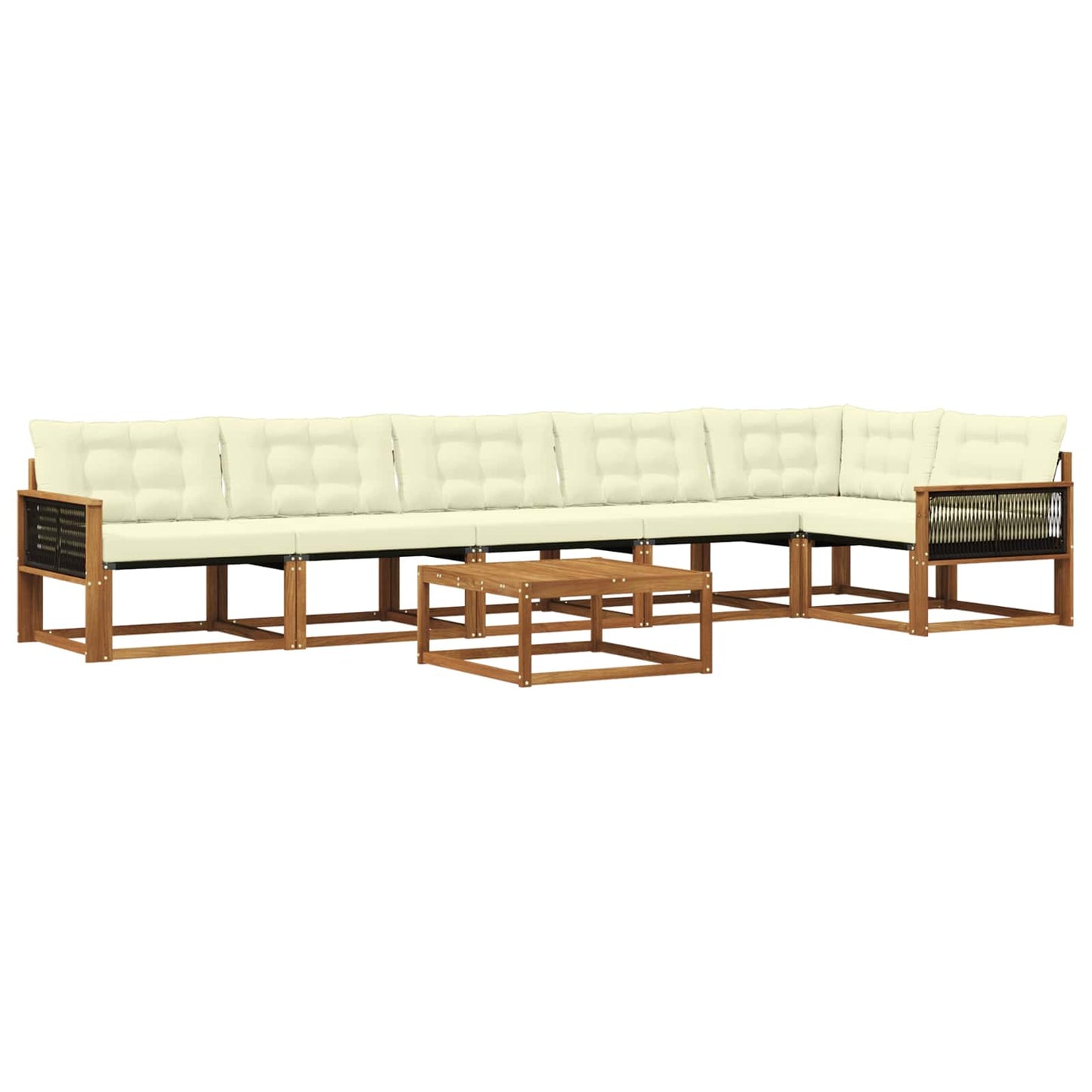 Outdoor-Sofagarnitur mit Kissen 7 pcs Natur und Creme