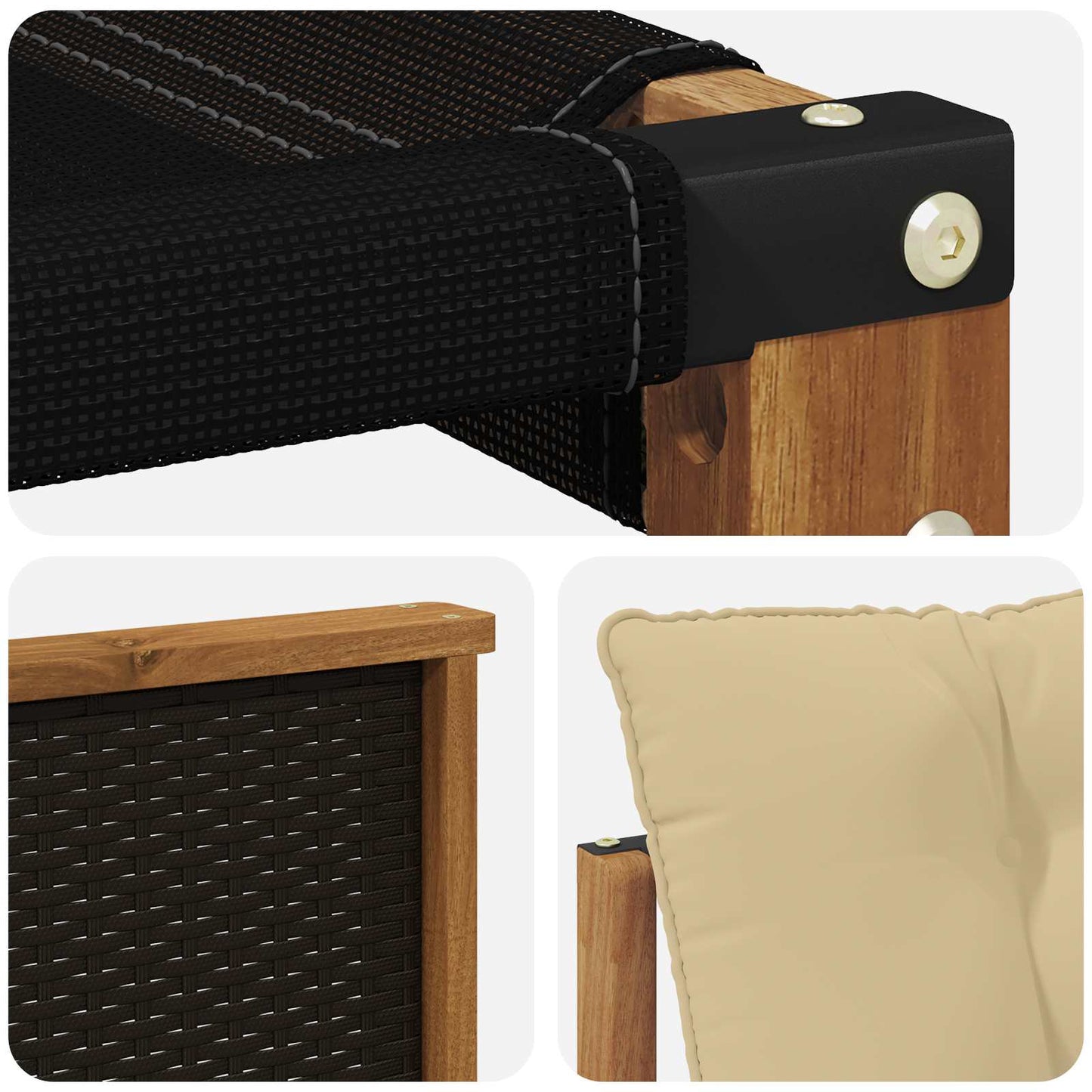 Outdoor-Sofagarnitur 7 stk. Natur und Beige