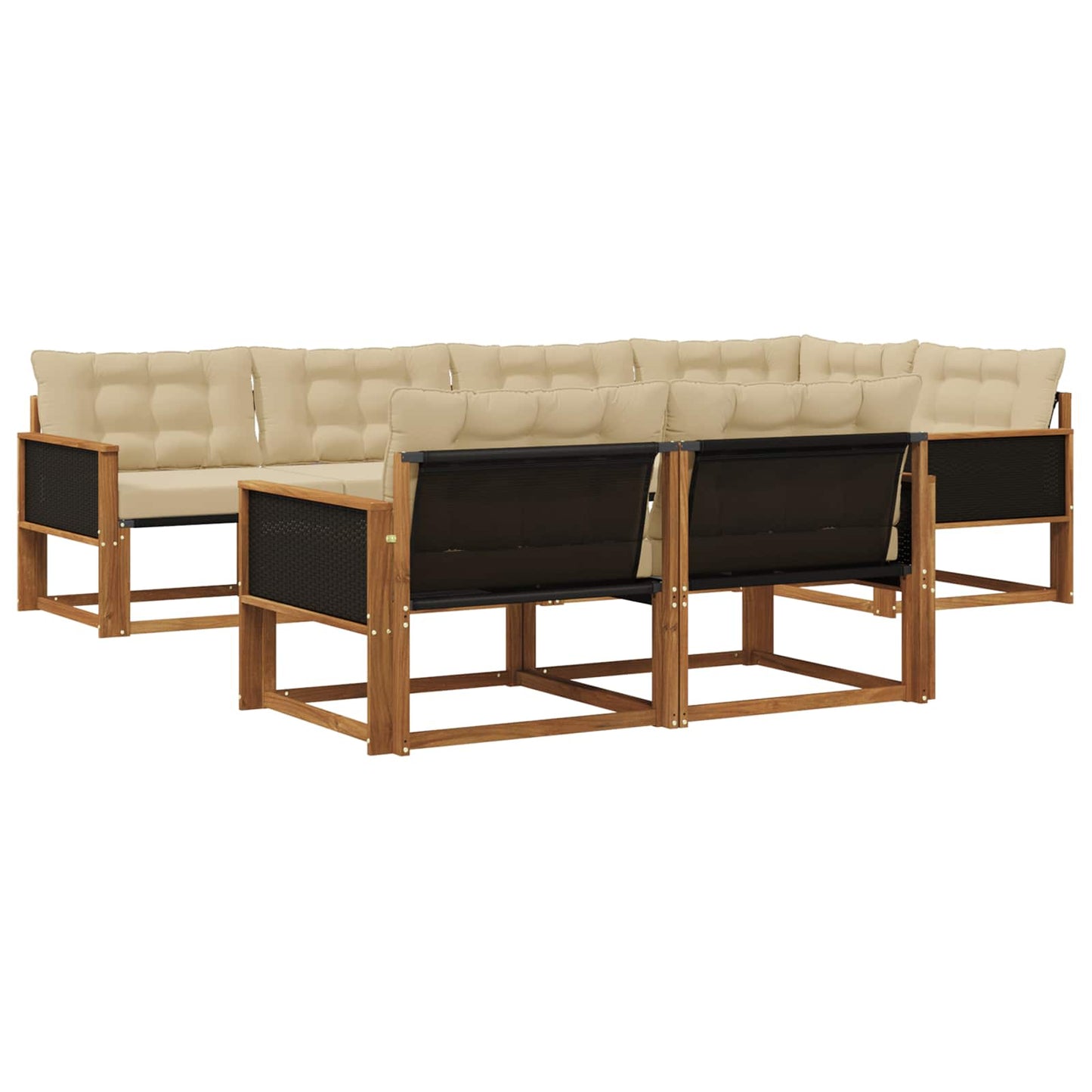 Outdoor-Sofagarnitur 7 stk. Natur und Beige