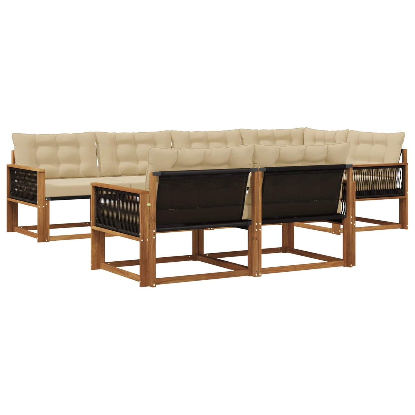 Outdoor-Sofagarnitur 7 stk. Natur und Beige