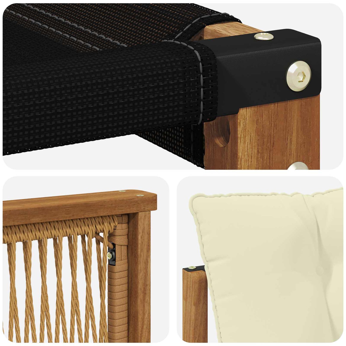 Outdoor-Sofagarnitur 7 stk. Natur und Creme