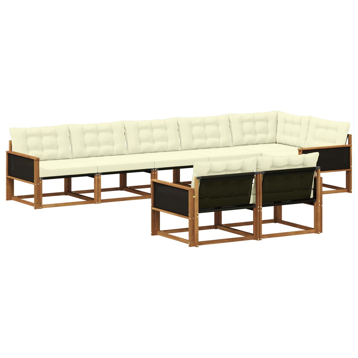 Outdoor-Sofagarnitur 8 stk. Natur und Creme