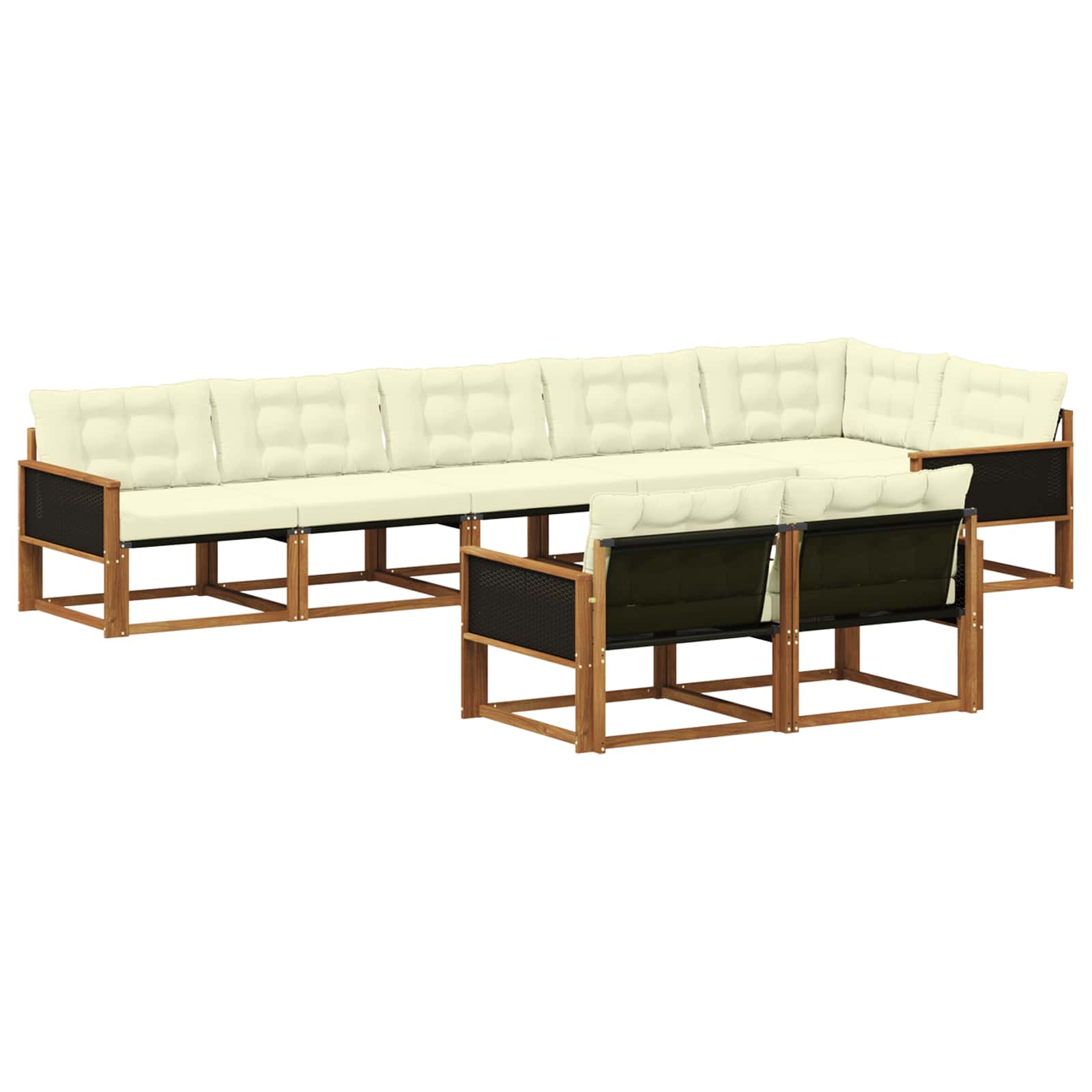 Outdoor-Sofagarnitur 8 stk. Natur und Creme