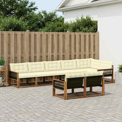 Outdoor-Sofagarnitur 8 stk. Natur und Creme