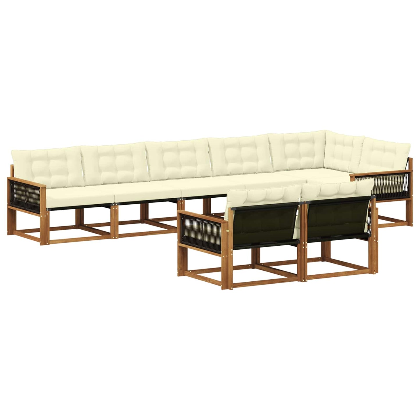 Outdoor-Sofagarnitur 8 stk. Natur und Creme