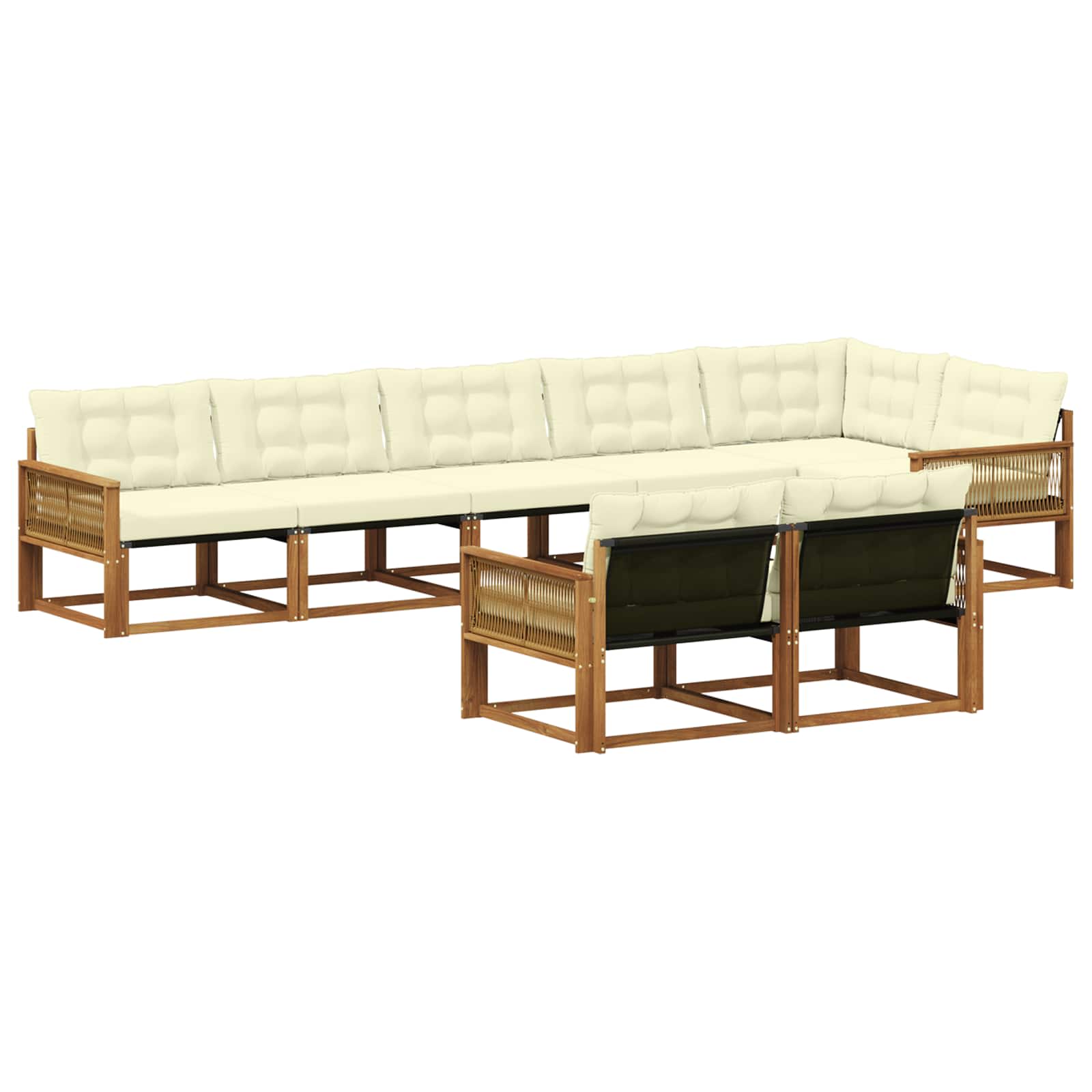 Outdoor-Sofagarnitur 8 stk. Natur und Creme