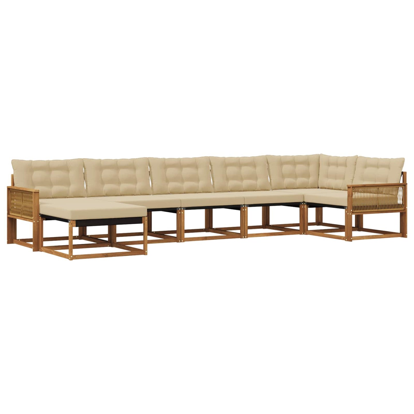 Outdoor-Sofagarnitur mit Kissen 7 pcs Natur und Beige