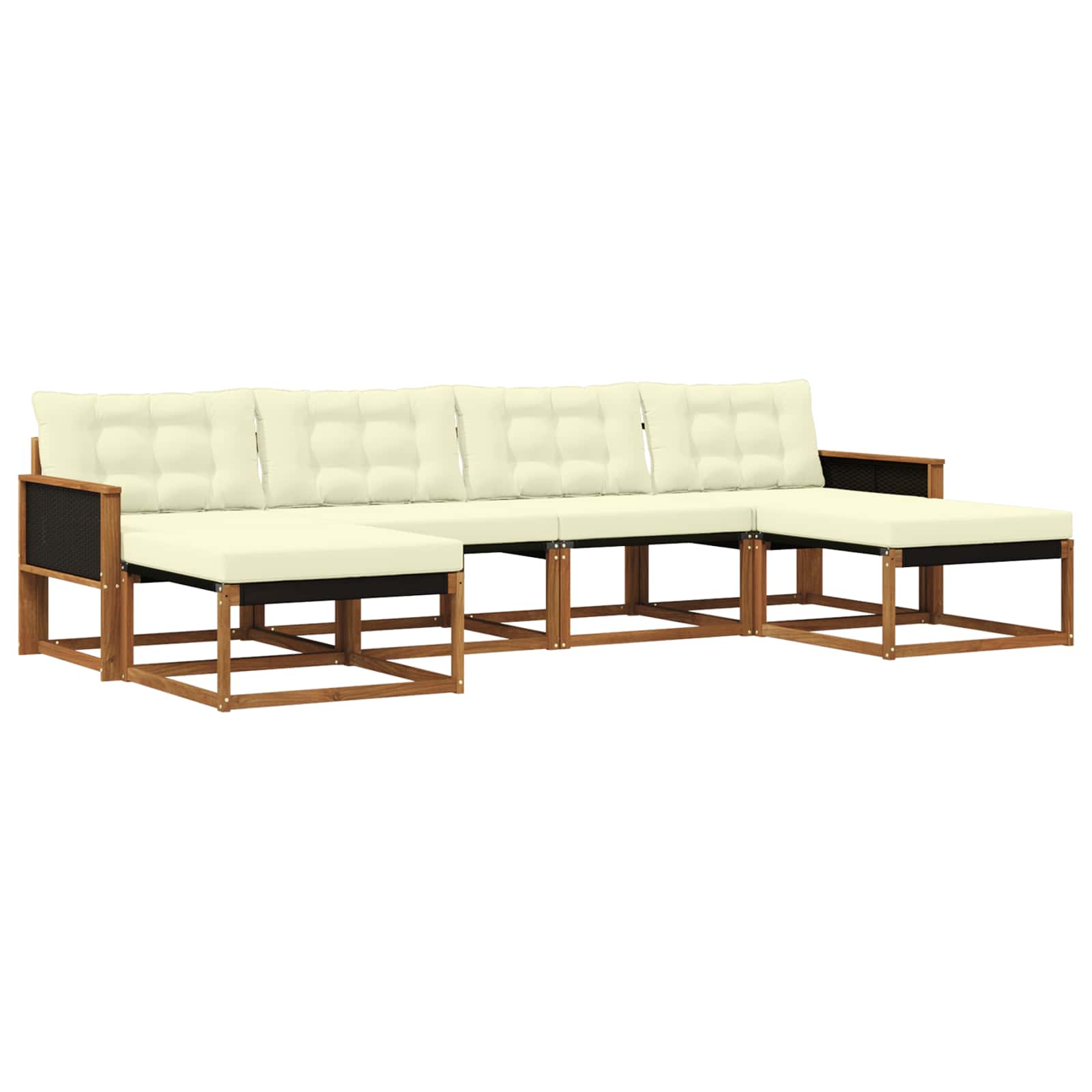 Outdoor-Sofagarnitur 6 stk. Natur und Creme