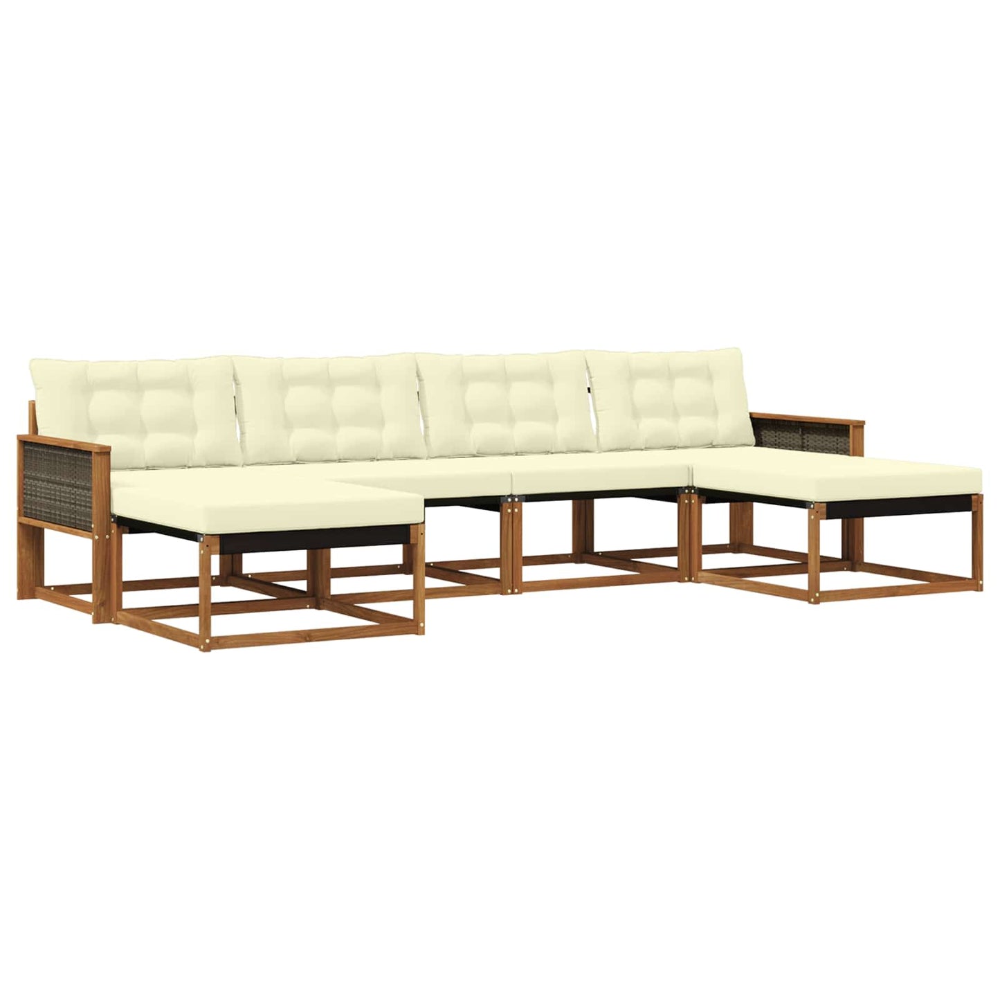 Outdoor-Sofagarnitur 6 stk. Natur und Creme