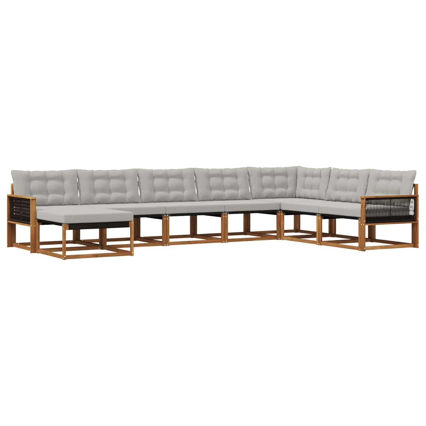 Outdoor-Sofagarnitur mit Kissen 8 pcs Natürlich und Hellgrau