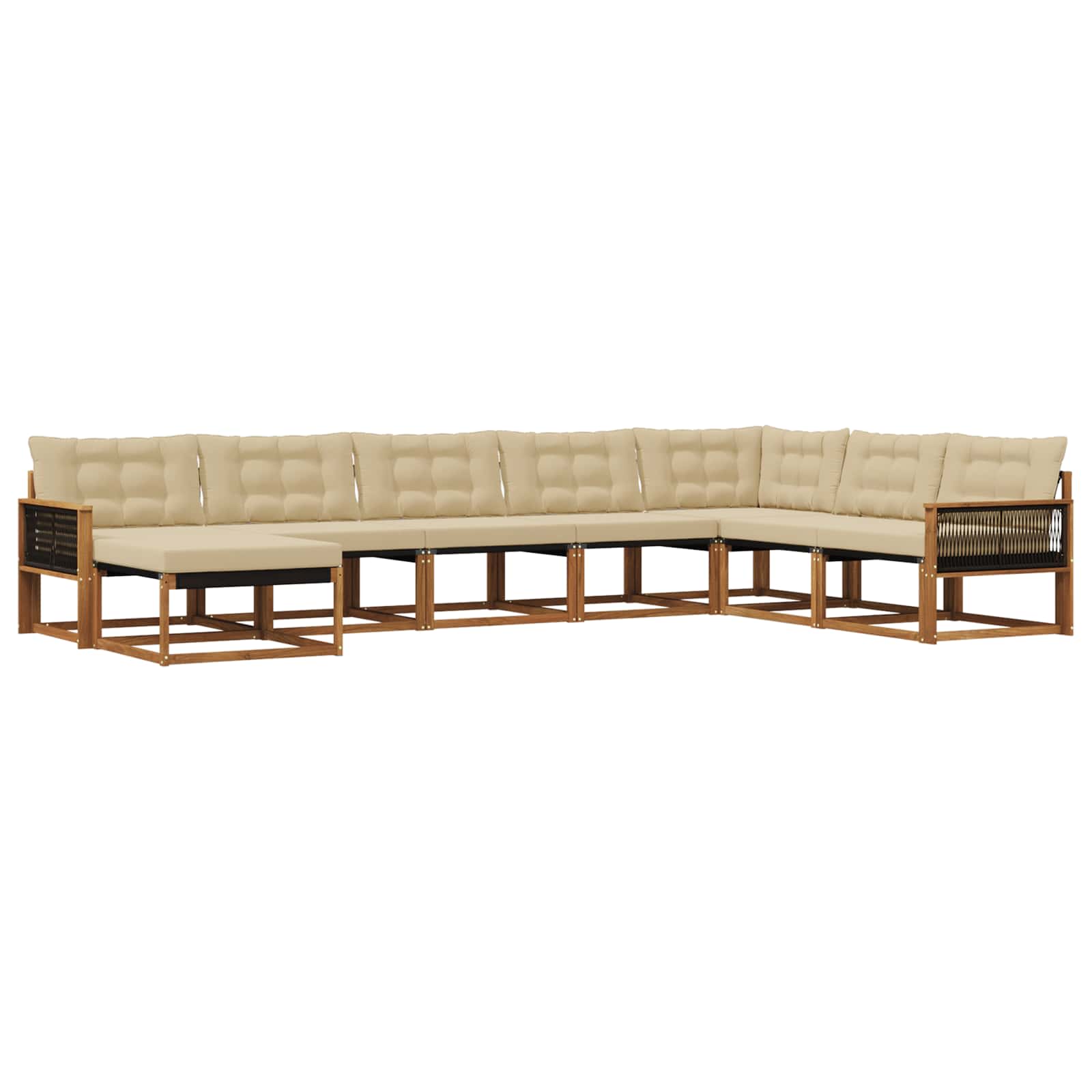 Outdoor-Sofagarnitur mit Kissen 8 pcs Natur und Beige
