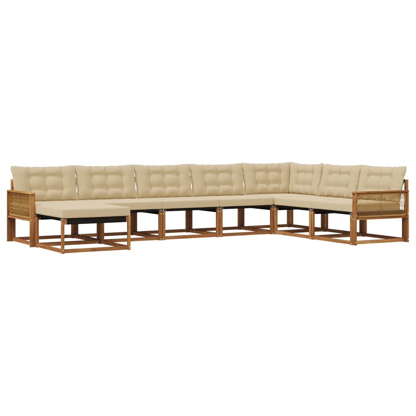 Outdoor-Sofagarnitur mit Kissen 8 pcs Natur und Beige