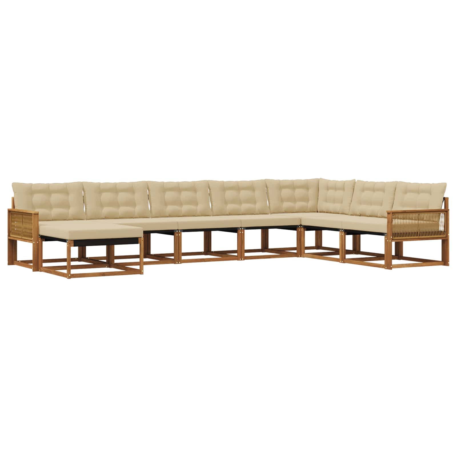 Outdoor-Sofagarnitur mit Kissen 8 pcs Natur und Beige