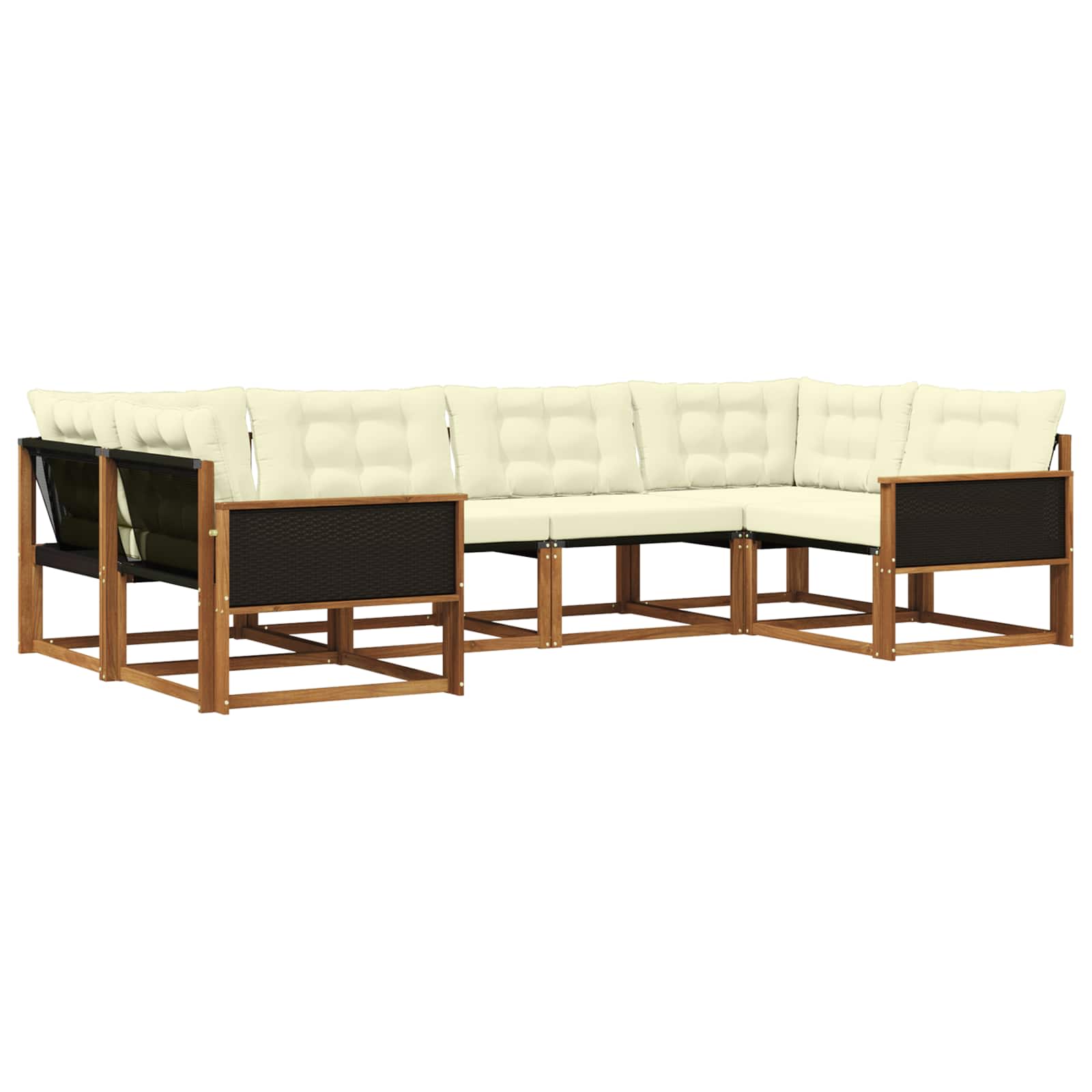 Outdoor-Sofagarnitur 6 stk. Natur und Creme