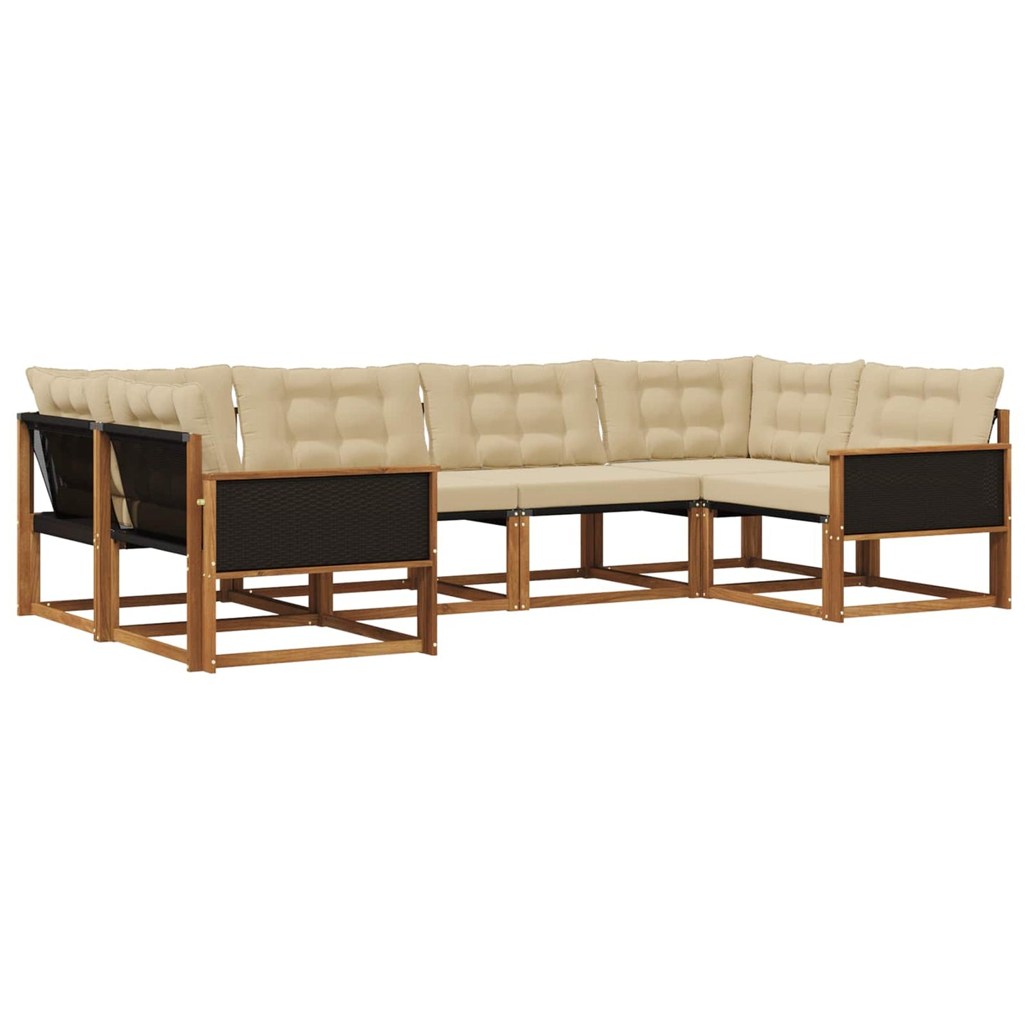 Outdoor-Sofagarnitur 6 stk. Natur und Beige