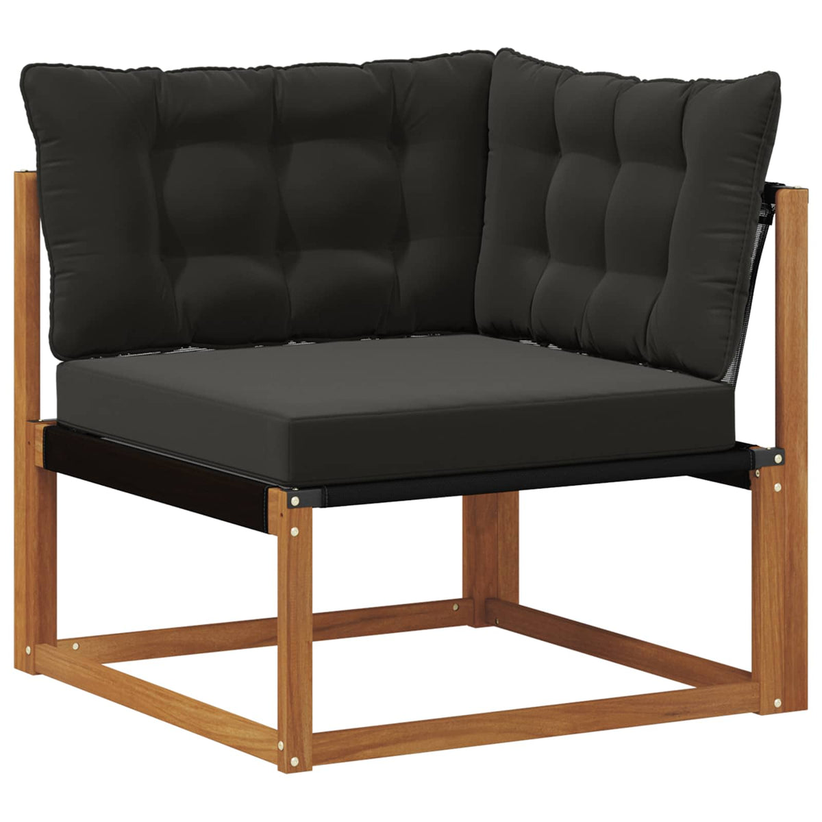 Outdoor-Sofagarnitur 7 stk. Natur und Schwarz