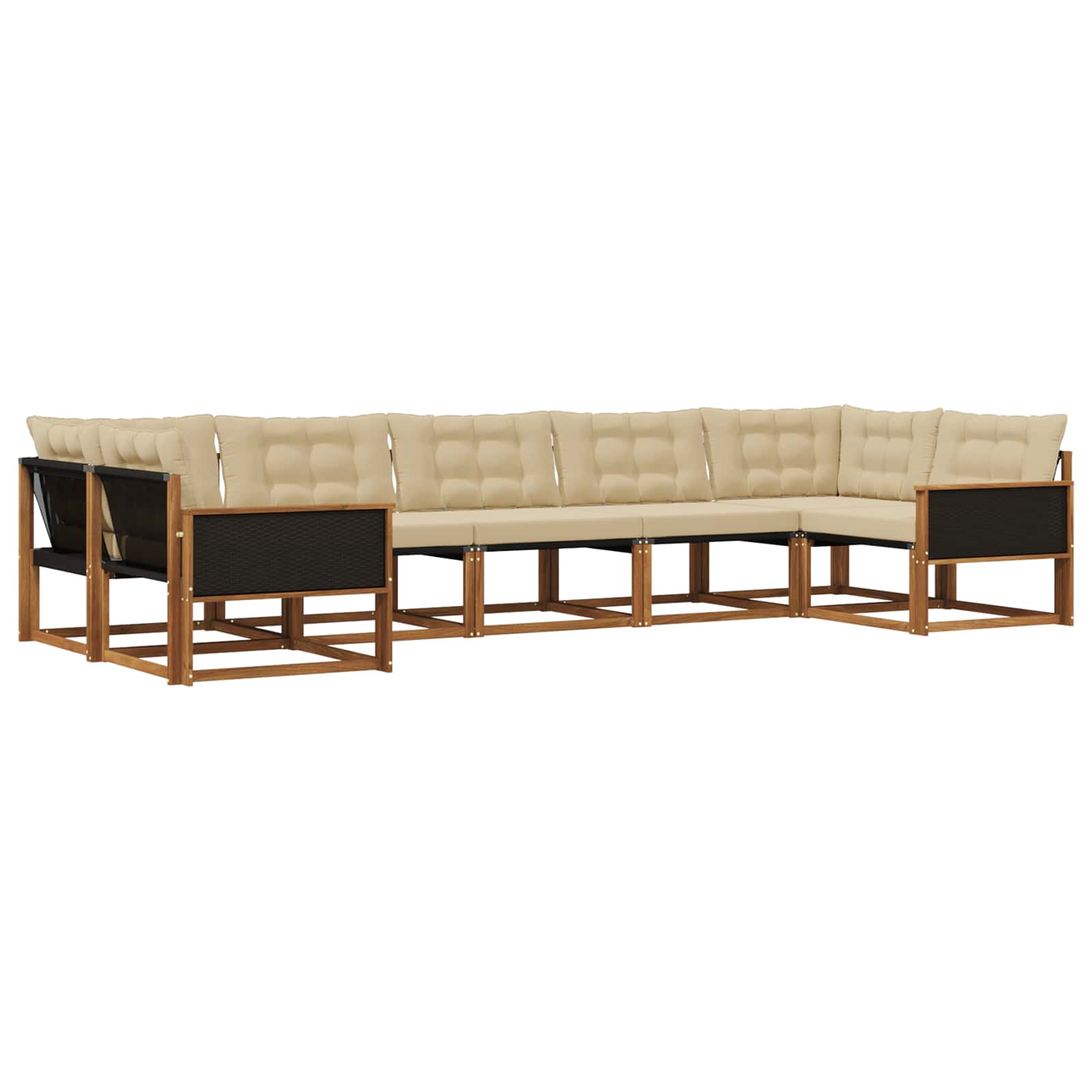 Outdoor-Sofagarnitur 7 stk. Natur und Beige