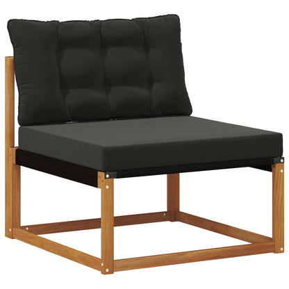 Outdoor-Sofagarnitur 7 stk. Natur und Schwarz