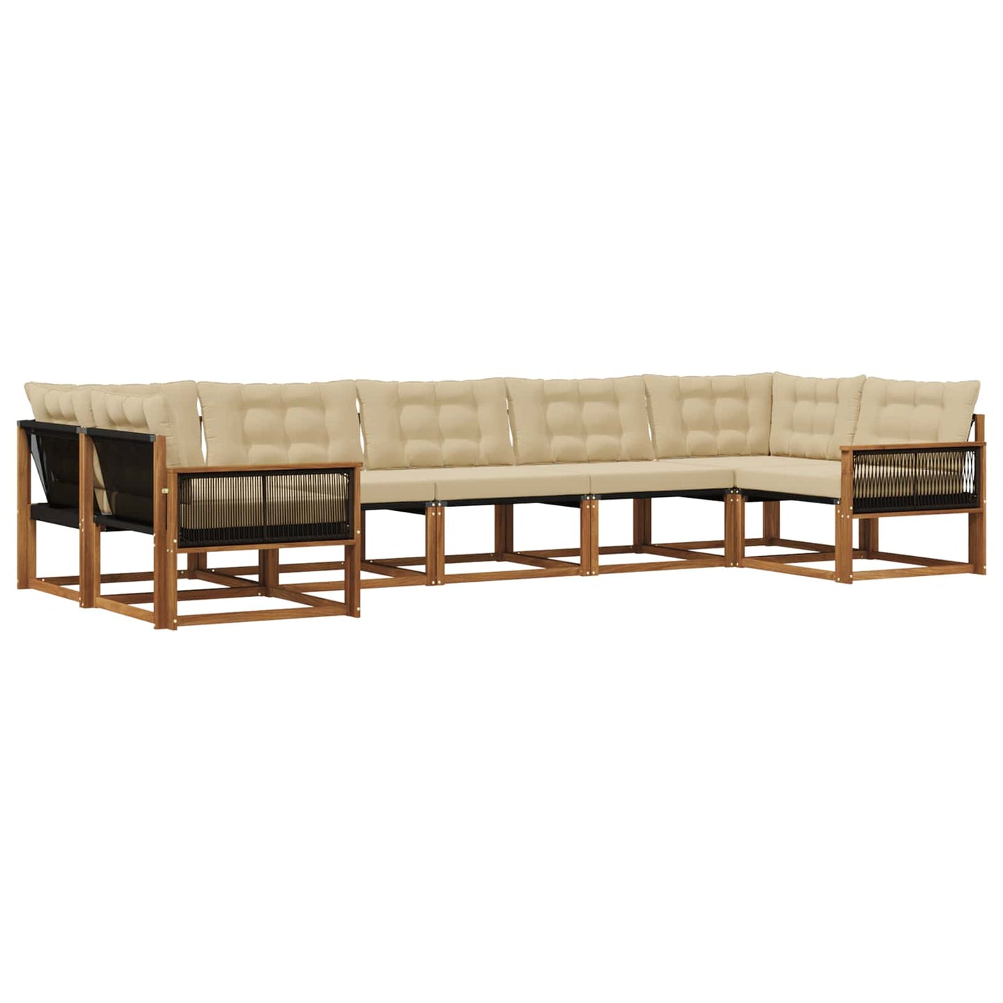 Outdoor-Sofagarnitur mit Kissen 7 pcs Natur und Beige