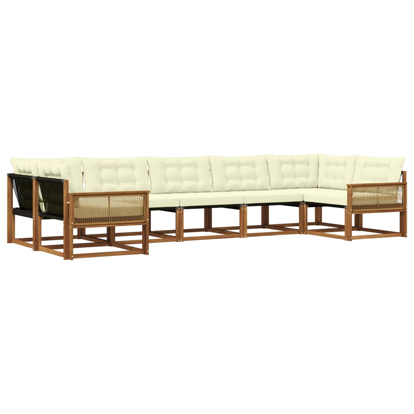 Outdoor-Sofagarnitur 7 stk. Natur und Creme