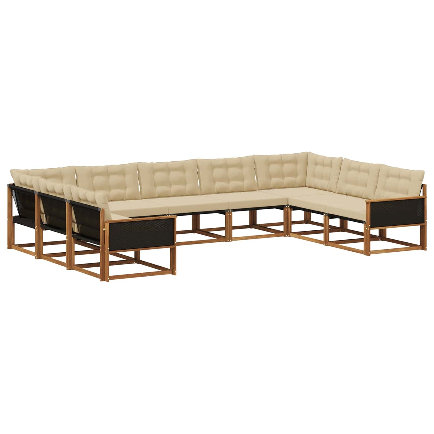 Outdoor-Sofagarnitur 9 stk. Natur und Beige