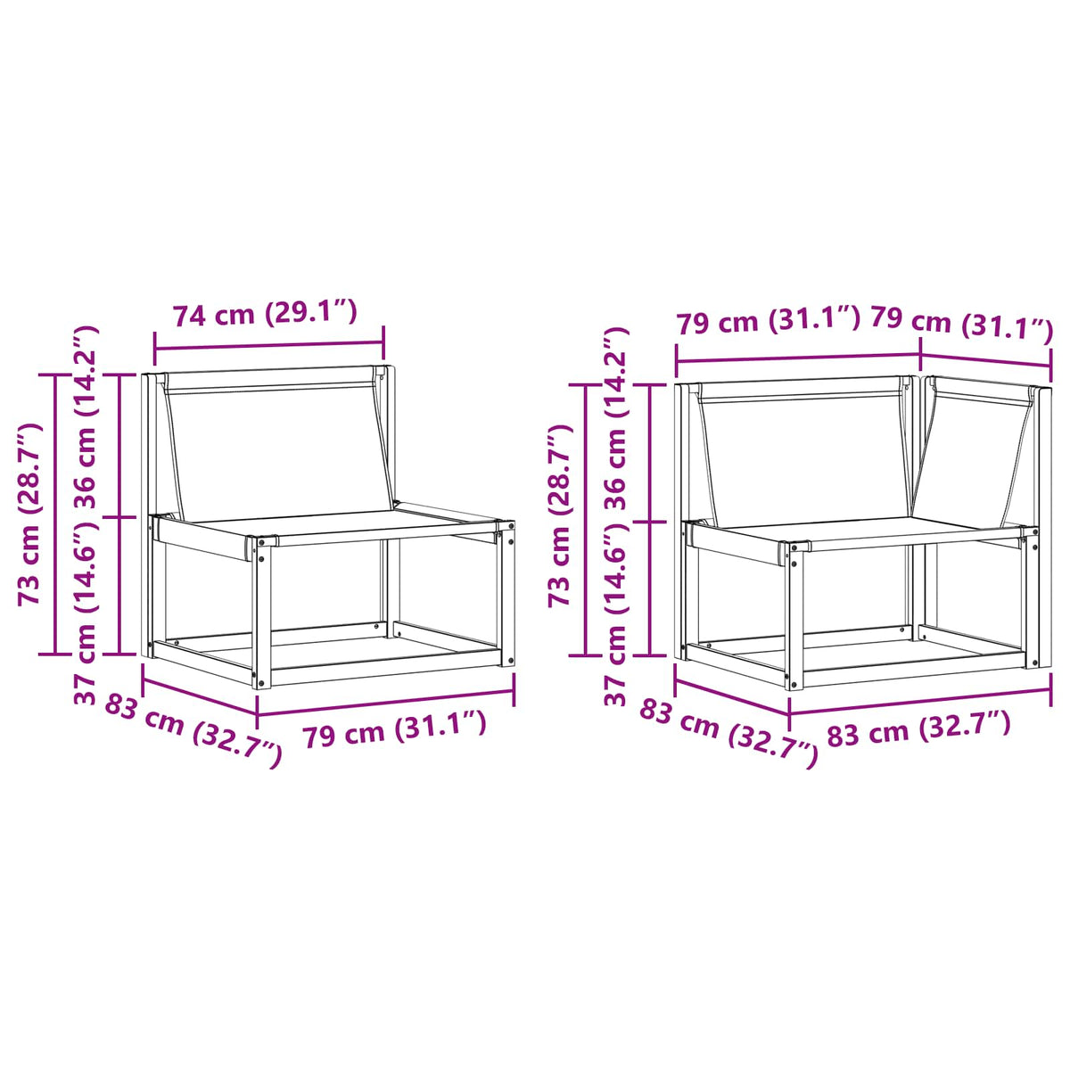 Outdoor-Sofagarnitur 9 stk. Natur und Schwarz