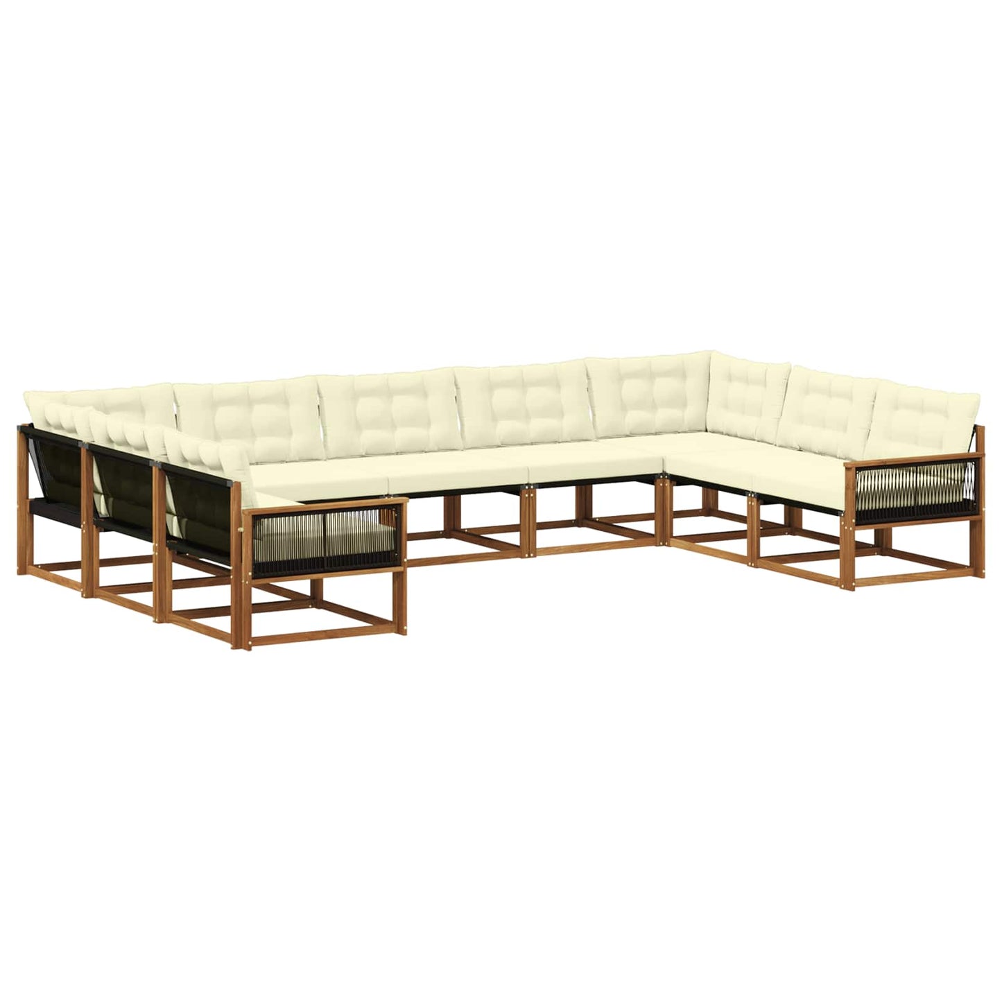 Outdoor-Sofagarnitur 9 stk. Natur und Creme
