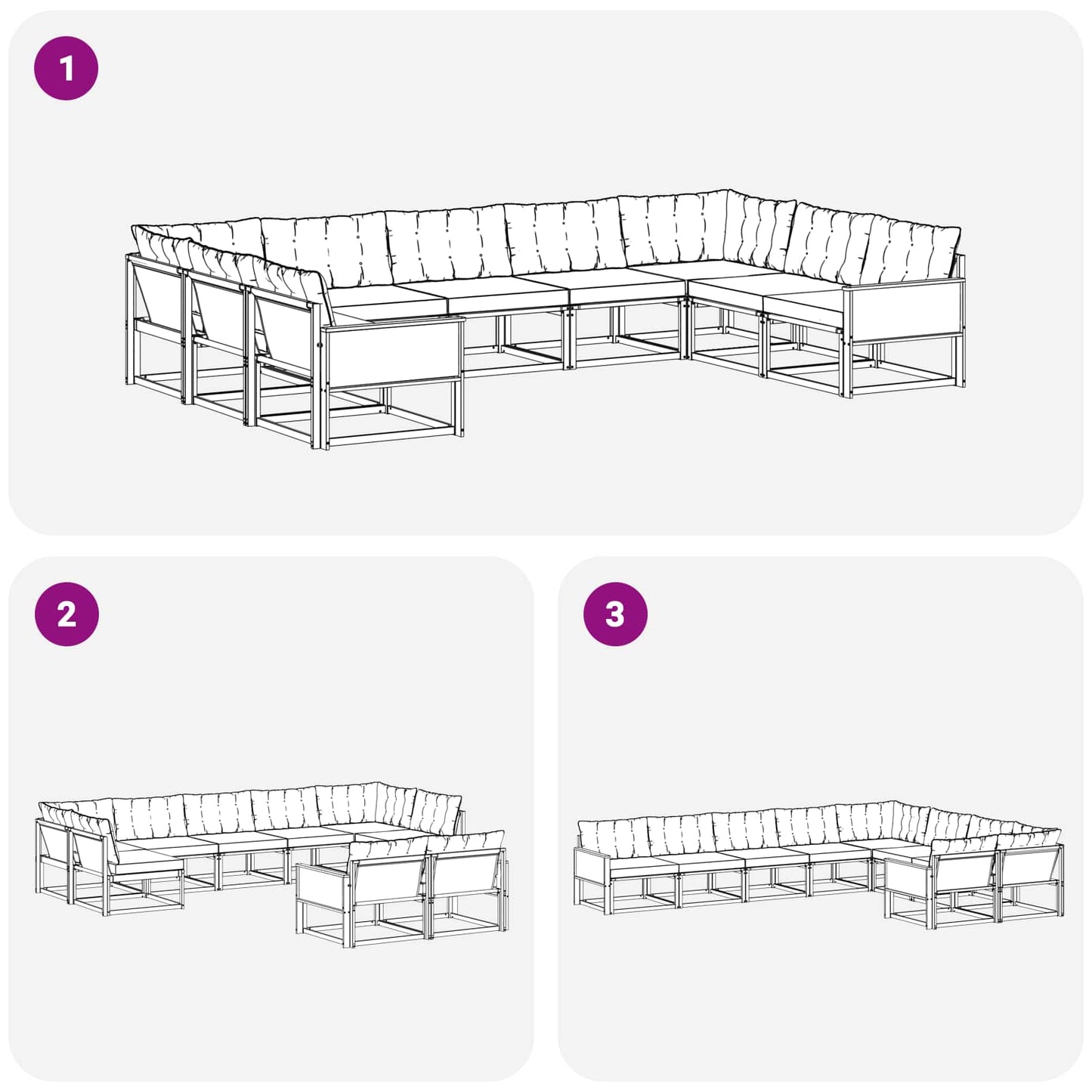 Outdoor-Sofagarnitur 9 stk. Natur und Creme