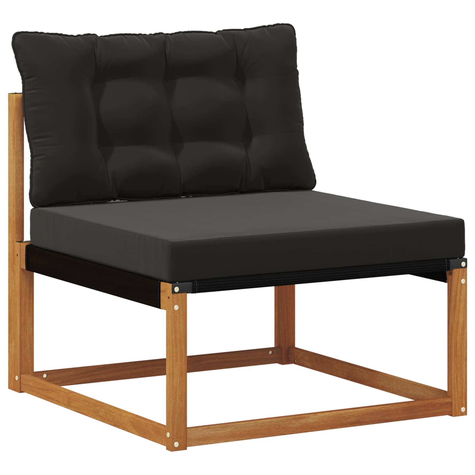 Outdoor-Sofagarnitur 9 stk. Natürlich und Schwarz