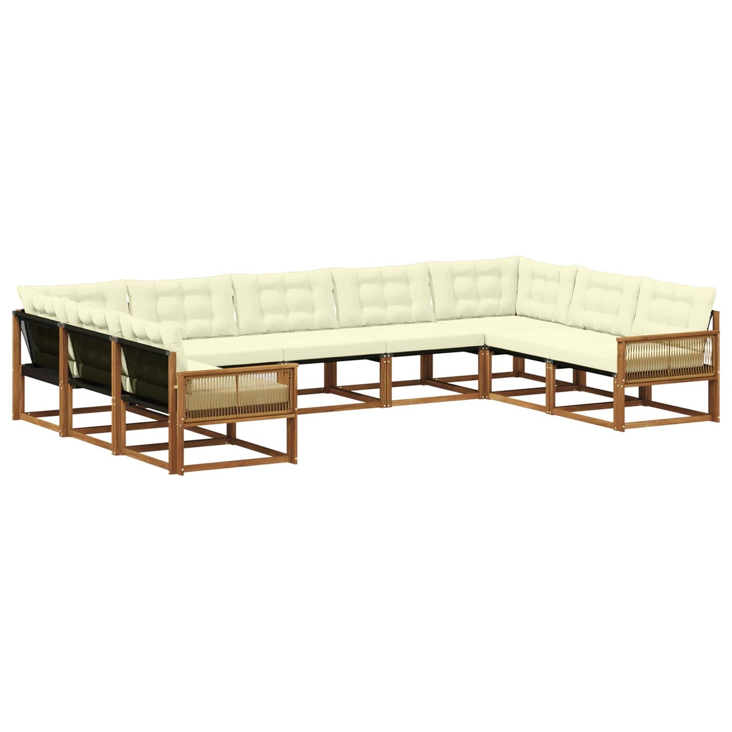 Outdoor-Sofagarnitur 9 stk. Natur und Creme