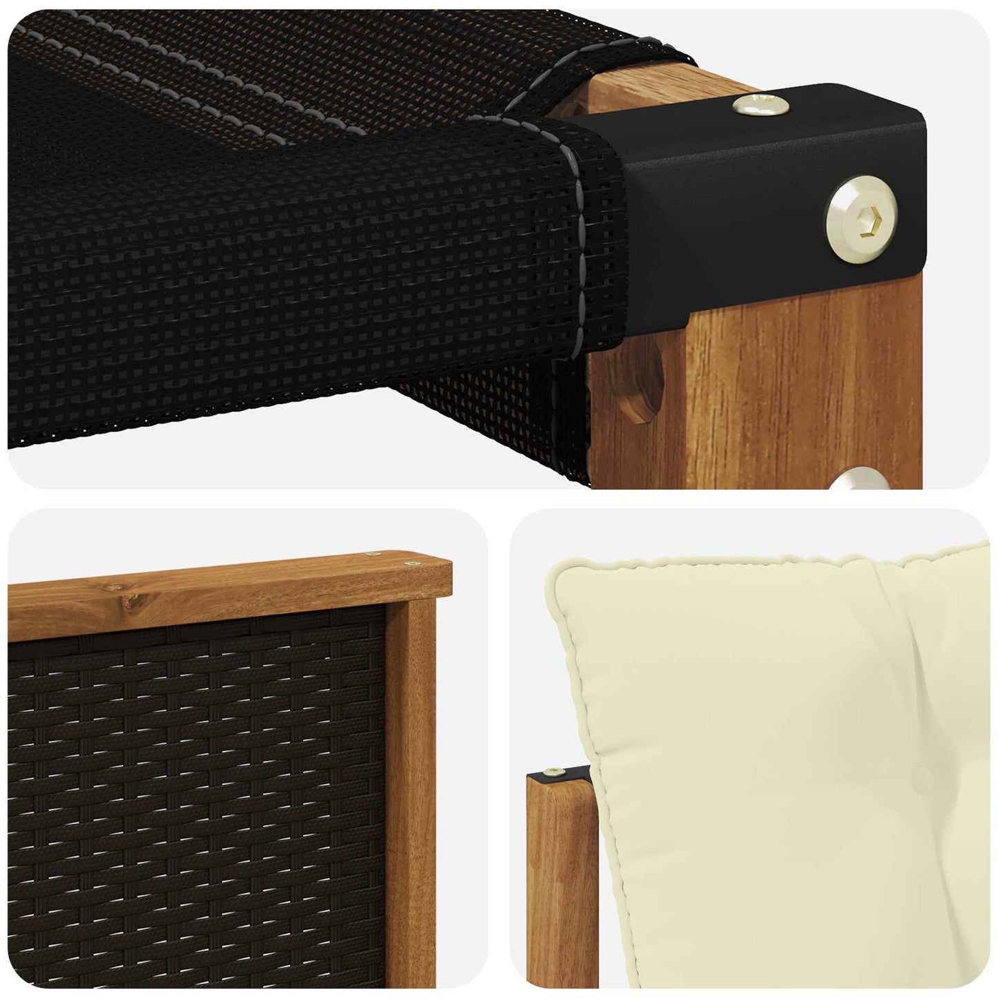 Outdoor-Sofagarnitur 10 stk. Natur und Creme