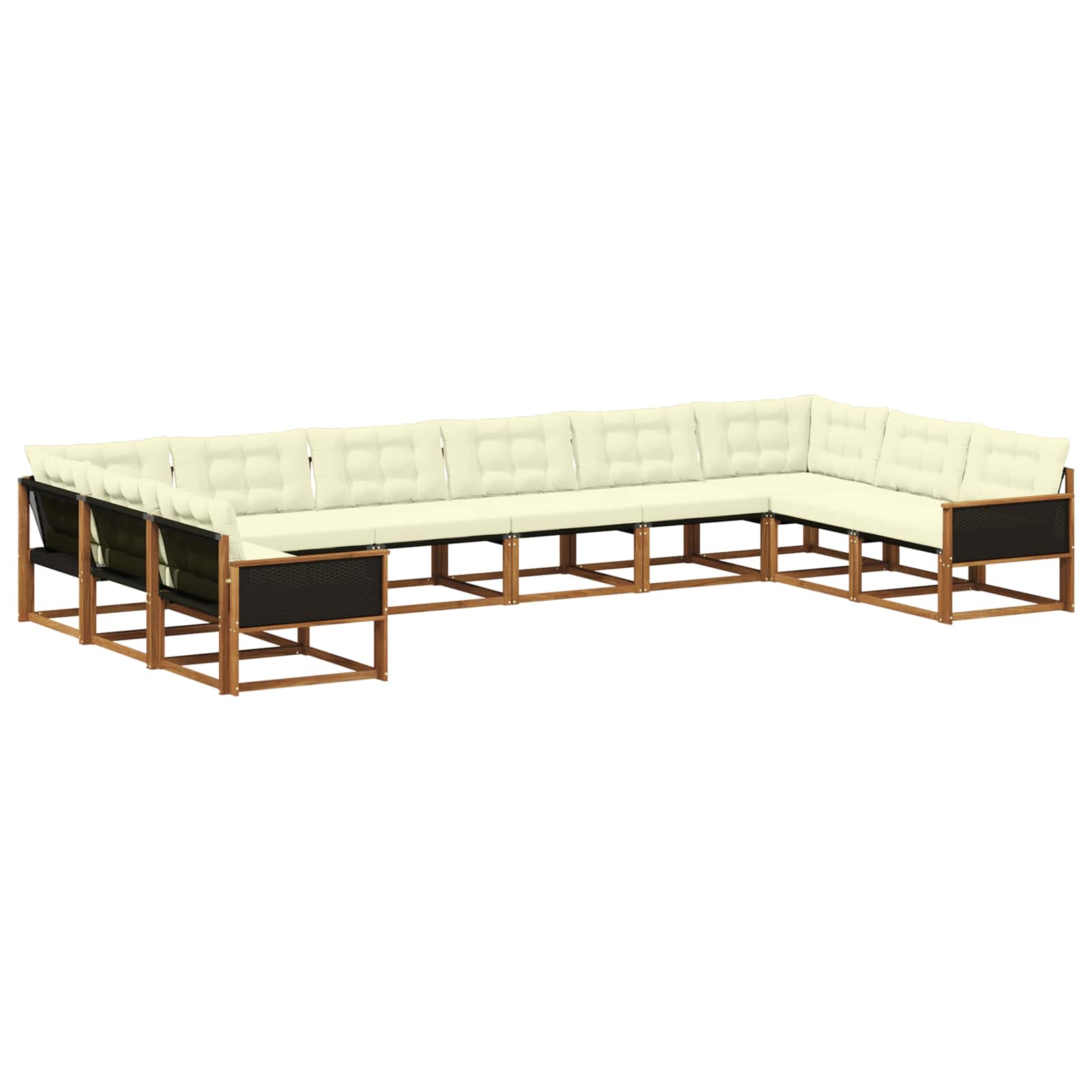 Outdoor-Sofagarnitur 10 stk. Natur und Creme