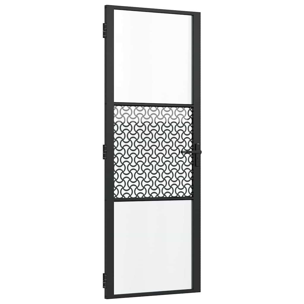 Glastür Schwarz 76 x 3,5 x 201,5 cm Aluminium