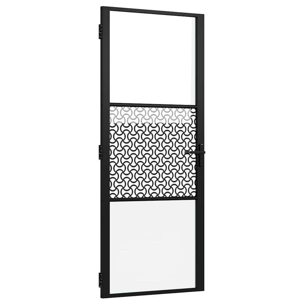Glastür Schwarz 83 x 3,5 x 201,5 cm Aluminium