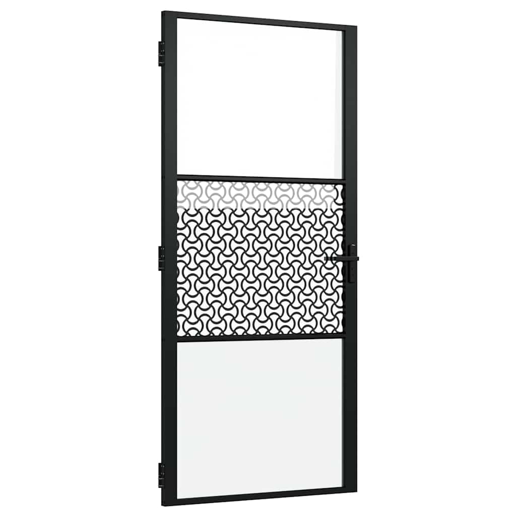 Glastür Schwarz 93 x 3,5 x 201,5 cm Aluminium