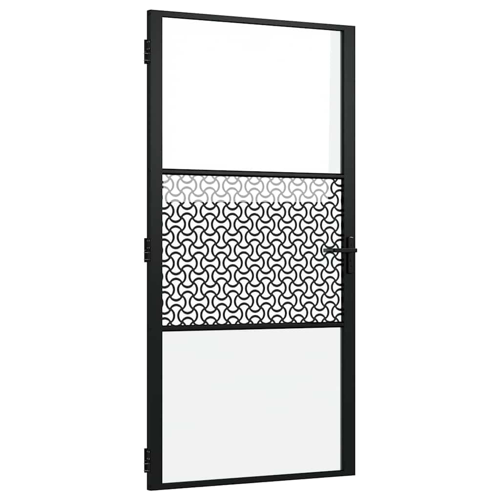 Glastür Schwarz 102,5 x 3,5 x 201,5 cm Aluminium