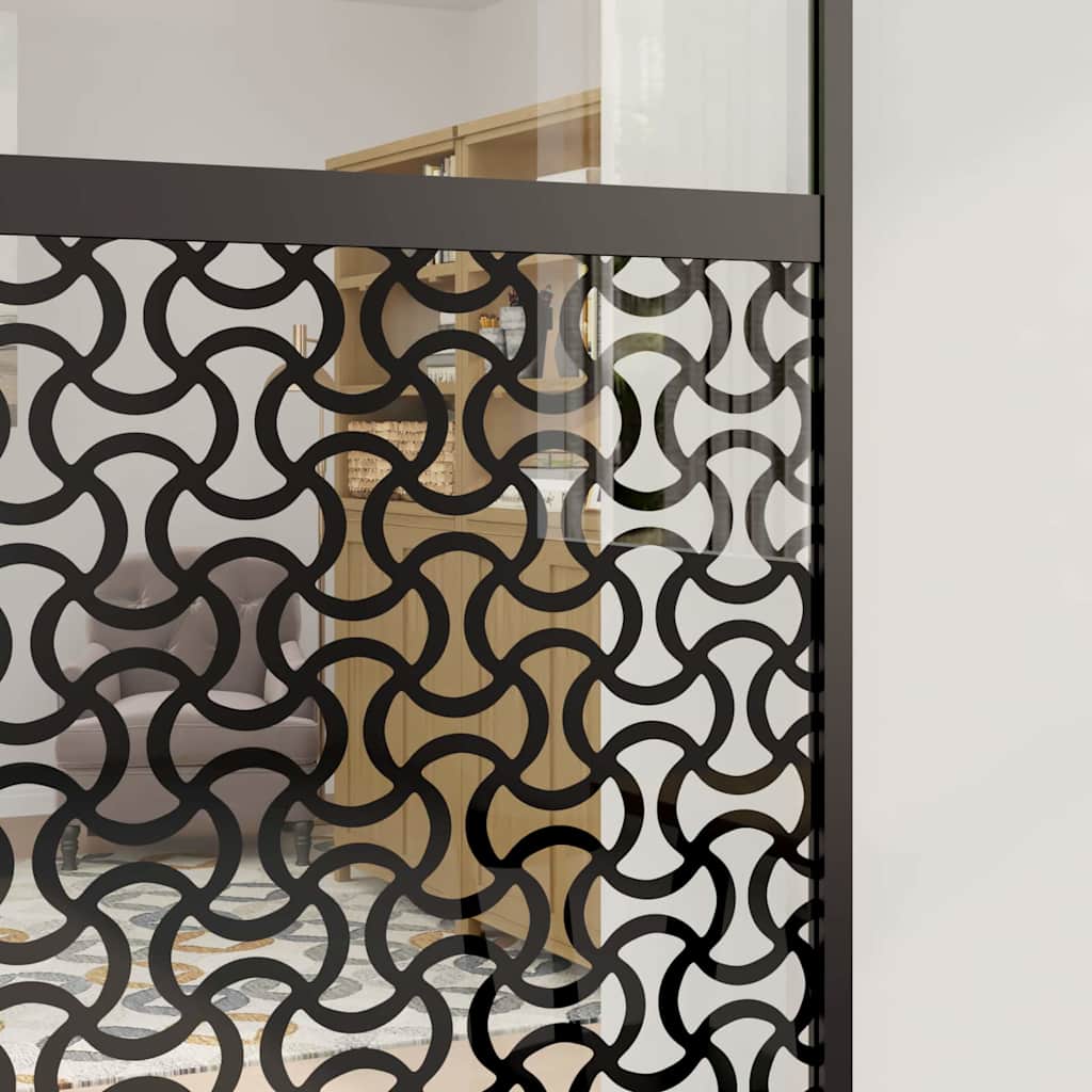 Glastür Schwarz 76 x 2 x 205 cm Aluminium