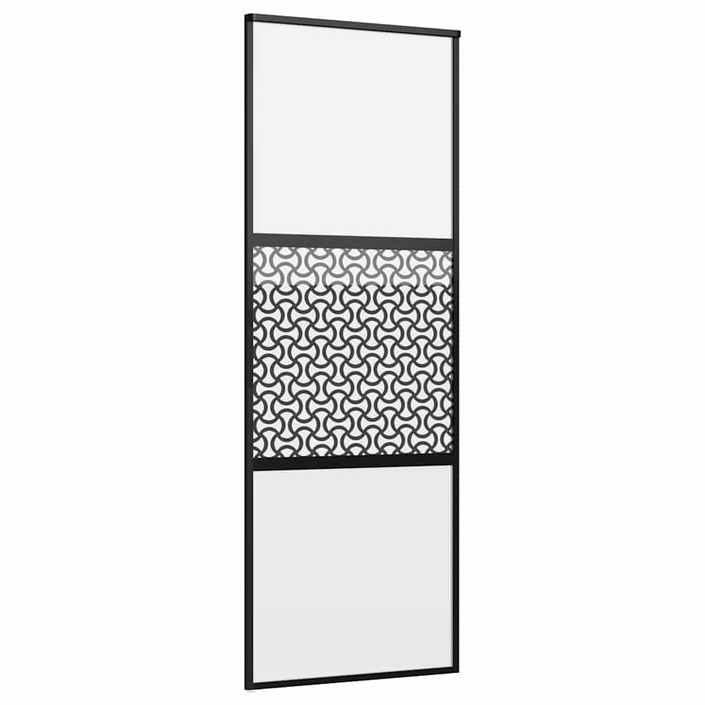 Glastür Schwarz 76 x 2 x 205 cm Aluminium